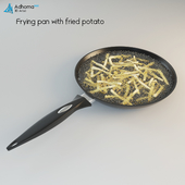 Frying pan with fried potato