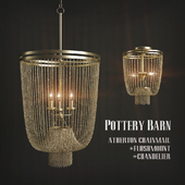 Chandeliers POTTERY BARN ATHERTON CHAINMAIL FLUSHMOUNT / CHANDELIER