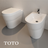 The toilet and bidet TOTO (corona + vray)