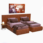 Кровать Meridiani Tuyo Low Plain + Spring Base Diamond
