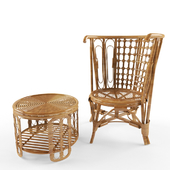 Cane Chair and table