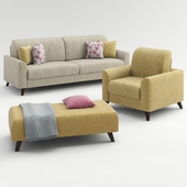 Modern sofa, chair and ottoman