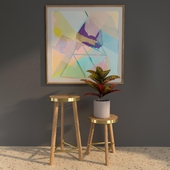 Brass Calypso Stool tall, small (gold) by Beeline Design + decor