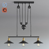 Vintage Loft Industrial LED American Country pulley pendant light
