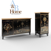 A&B Home Accent Furniture  Fantasy Garden cupboard and a chest of drawers