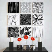 Black and white decorative set
