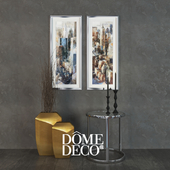 Dome Deco набор декора, столик с вазами и картинами