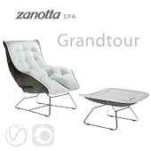Zanotta Grandtour Armchair with pouf (vray + corona)