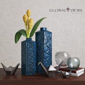 Global Views Bezel Vase-Ink Large