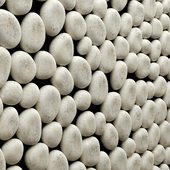 The panel of white pebbles