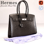 Сумка Hermes Black Crocodile Birkin Bag