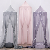 RH Cotton Voile Play Canopy (3 pieces)