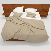 Кровать с выдвижными ящиками, постельное белье