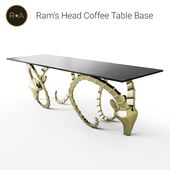 Rams Head Coffee Table Base - Bronze and marble