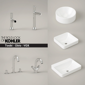KOHLER Toobi and Oblo faucets and Vox sinks