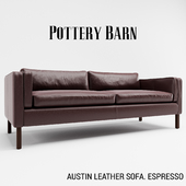 Pottery Barn - Austin Leather Sofa. Espresso