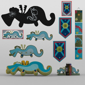 For young fans of dragons set of room decoration