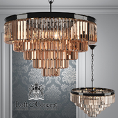 Люстра RH 1920s Odeon Smoke Glass Fringe Chandelier - 5 rings