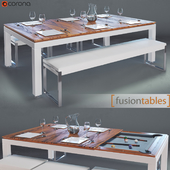 FUSIONTABLES METAL LINE Dining pools