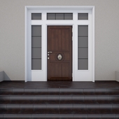 Дверь - портал, клинкерные ступени