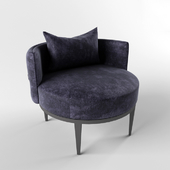 Elegant low velvet capitone chair