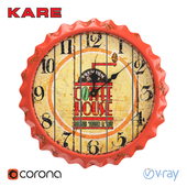 KARE 35912 Wall Clock Vintage Coffee #Orange