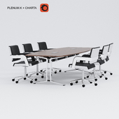 The negotiating table with chairs Plenum.K Charta (Koenig + Neurath, Germany)