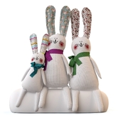 Textile toy rabbits