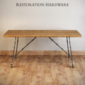 Restoration hardware oak &amp; iron craftsman desk