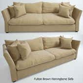 Fulton Brown Herringbone Sofa