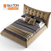 Baxton Studio Marguerite Dark Beige Linen Modern Platform Bed, Queen