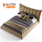 Baxton Studio Marguerite Dark Beige Linen Modern Platform Bed, Queen