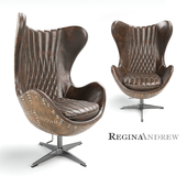 Regina Andrew Home Java Leather and Brass Egg Chair