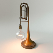 Настольная лампа из музыкальной трубы