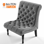 Baxton Studio Caelie Gray Linen Modern Lounge Chair