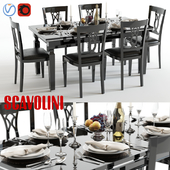 Scavolini Baccarat table and chairs Black