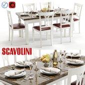 Scavolini Baccarat table and chairs White