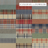 Fabrics from the collection of Erskine Wools of Colefax and Fowler