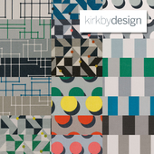 Fabrics made from a collection of Atom Kirkby design