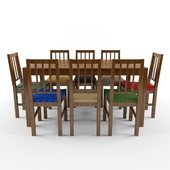 set of table and 8 chairs
