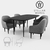Table and chairs STELLAR WORKS LUNAR