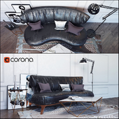 Decorative set of &quot;Loft&quot; with a sofa Flexform