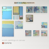 Set of abstract paintings by Mary Elizabeth Peterson
