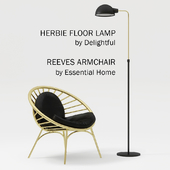 Chair and floor lamp REEVES ARMCHAIR HERBIE FLOOR LAMP