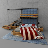 Children 2 bunk bed in the style of Loft