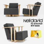 Neil David F2 armchair &amp; BT4 talbe