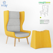 SET Naughtone:hush chair, pinch stool
