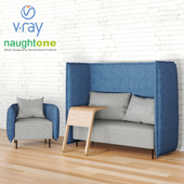 Set Naughtone:Cloud sofa,armchair and Riley table