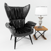 Кресло, лампа и табурет Loft design