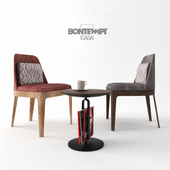Chairs and a table with decor Bontempi Alfred & Margot